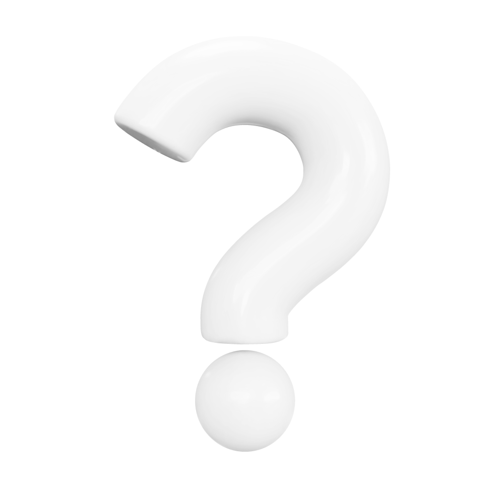 3D-Darstellung eines Fragezeichens.